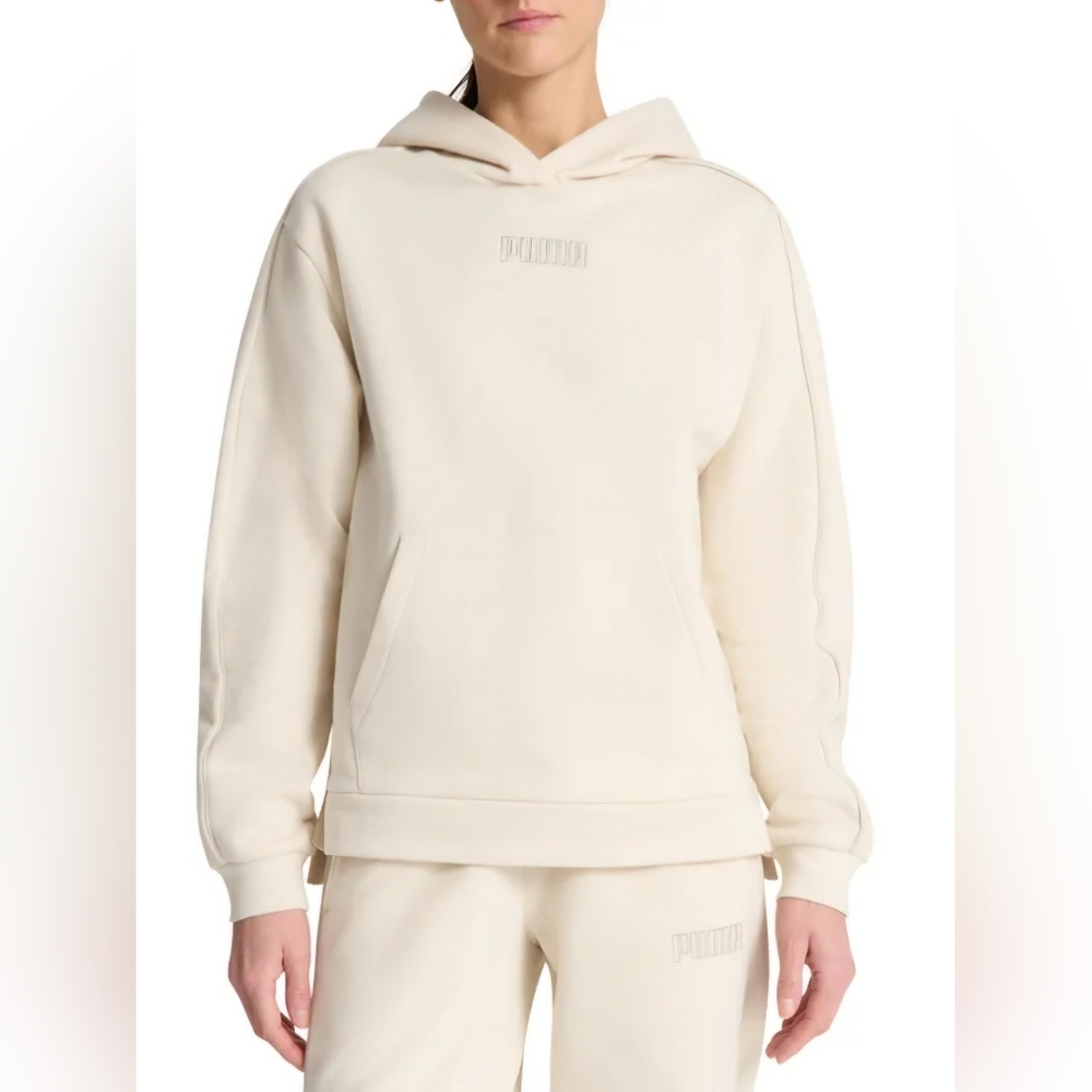 NWOT Puma Cream Fleece Hoodie With Trim